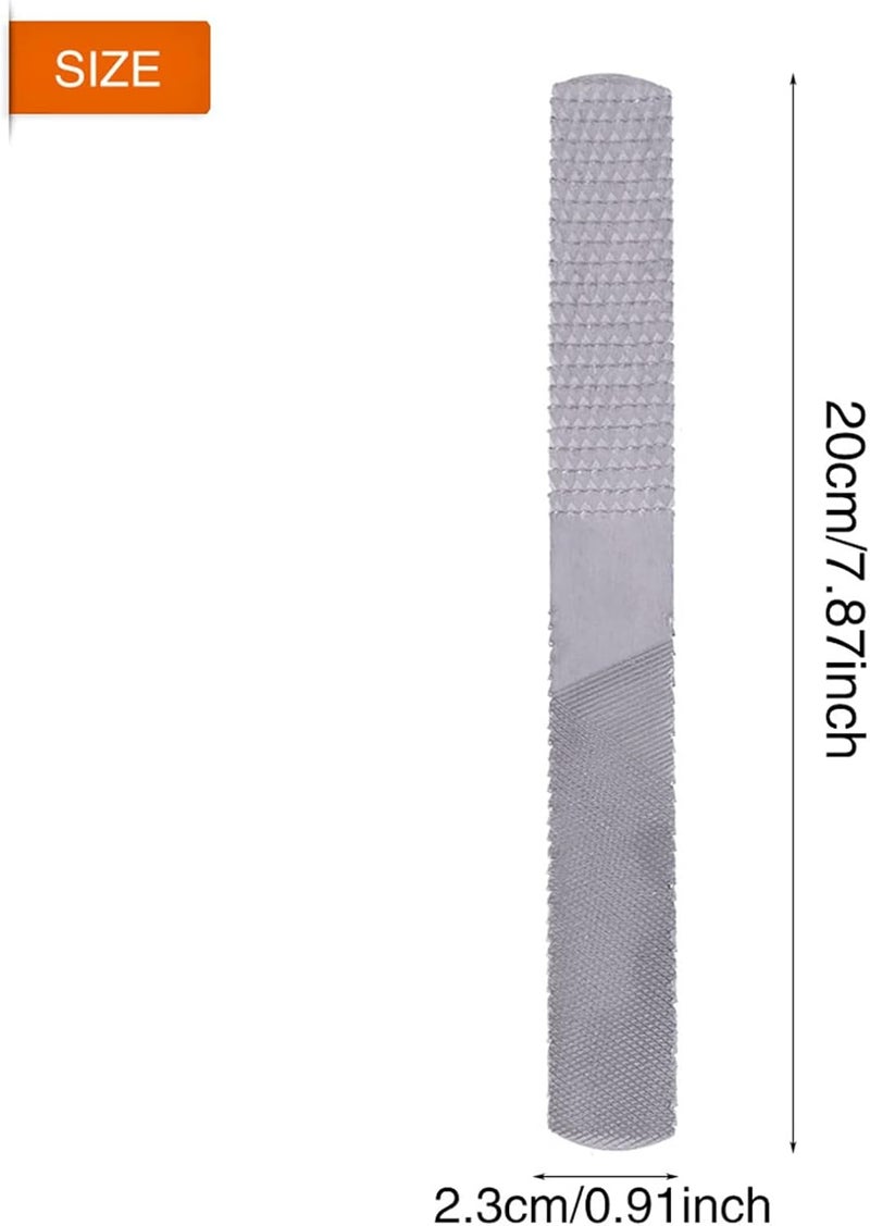 Chazcool 4 Way Wood Rasp File, 4 in 1 Steel Flat Rasp File Half Round Carpentry Woodworking Hand Tool for Carpentry Woodworking 8inch/200mm - Image 1